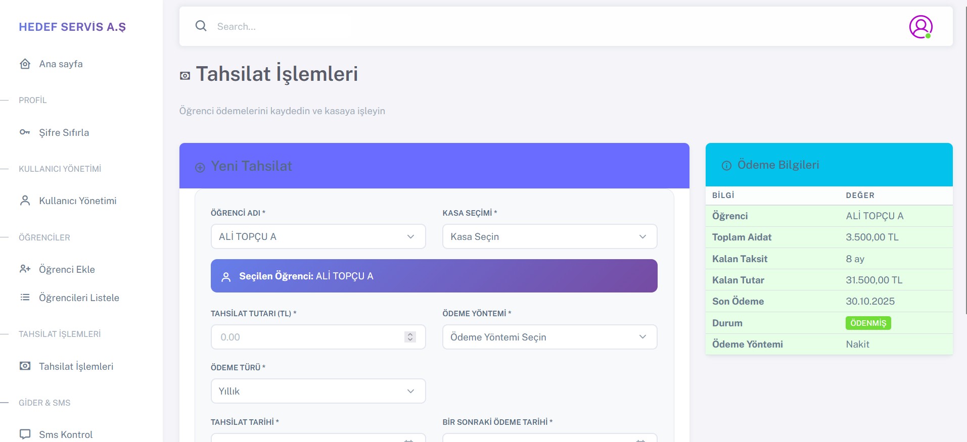 Aidat Yönetim Sistemi - Raporlama